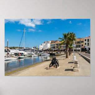 Póster Puerto y paseo marítimo de Mahón - Menorca, España