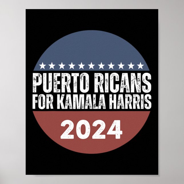 Póster Puertorriqueños Por Kamala Harris 2024 (Frente)