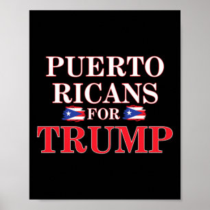 Póster Puertorriqueños Por Trump Orgullo Patriótico Ameri