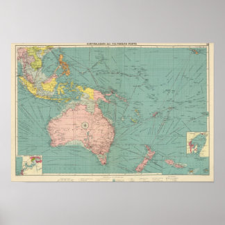 Póster Puertos de Australia y Polinesia