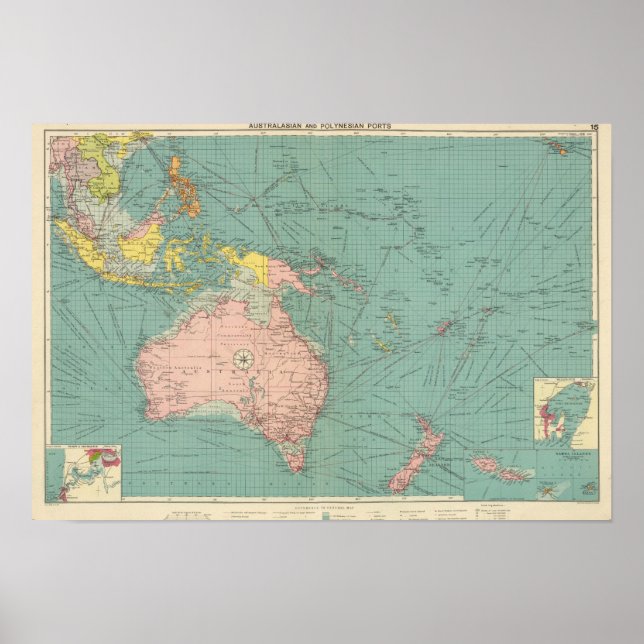 Póster Puertos de Australia y Polinesia (Frente)