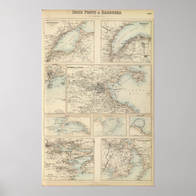 Póster Puertos de Irlanda (Frente)