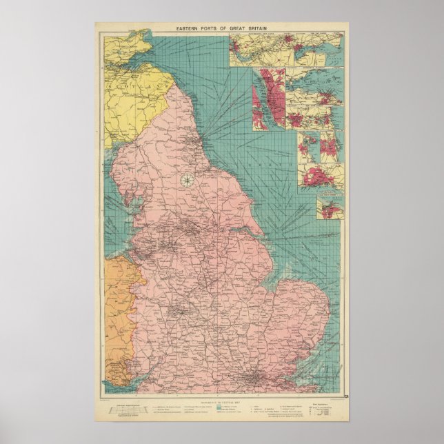 Póster Puertos orientales de Gran Bretaña (Frente)