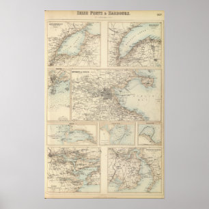 Póster Puertos y puertos irlandeses