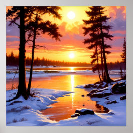 Póster puesta de sol