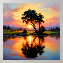 Póster puesta de sol