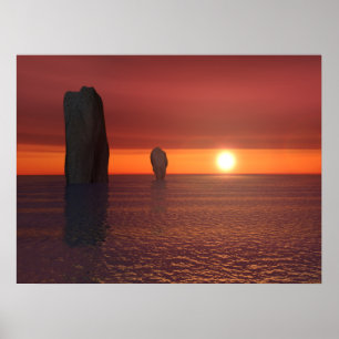 Póster puesta de sol