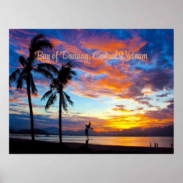 Póster Puesta de sol, bahía de Danang, Vietnam central, (Frente)