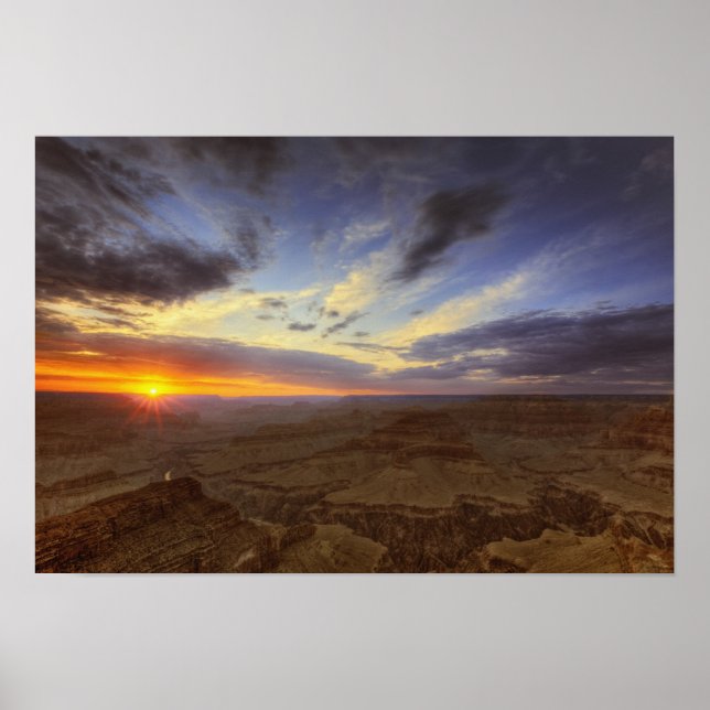 Póster Puesta de sol, borde sur del Gran Cañón, Gran (Frente)