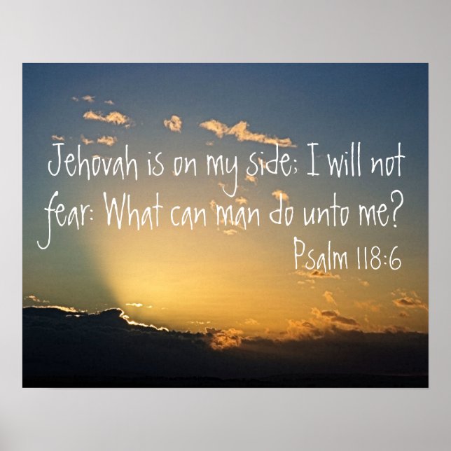 Póster puesta de sol con verso bíblico de protección Salm (Frente)