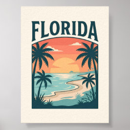 Póster Puesta de sol costera en Florida