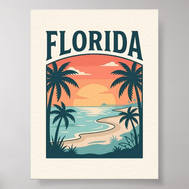 Póster Puesta de sol costera en Florida (Frente)