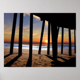 Póster puesta de sol de pismo pier