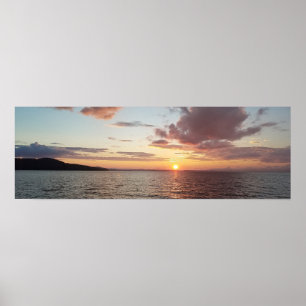 Póster Puesta de sol del lago Winnipesaukee