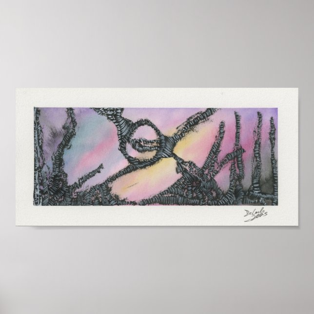 Póster Puesta de sol distante (Frente)