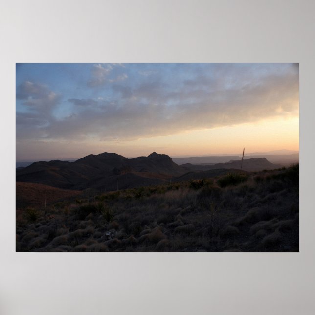 Póster Puesta de sol en Big Bend 24x16 (Frente)