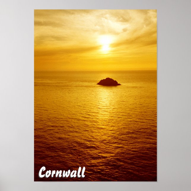 Póster Puesta de sol en Cornwall (Frente)