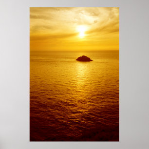 Póster Puesta de sol en Cornwall
