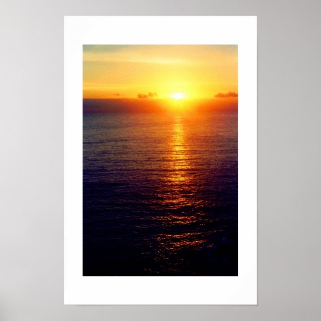 Póster Puesta de sol en el mar (Frente)