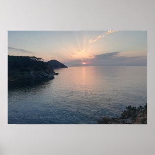 Póster Puesta de sol en el mar Fotografía de puesta de