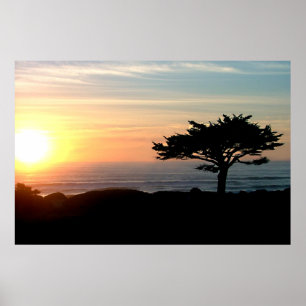 Póster puesta de sol en el pacífico