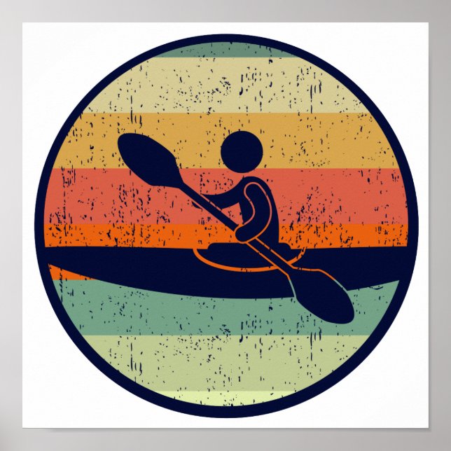 Póster Puesta de sol en kayak genial (Frente)