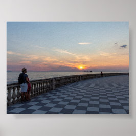 Póster Puesta de sol en Livorno