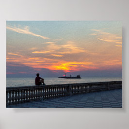 Póster Puesta de sol en Livorno