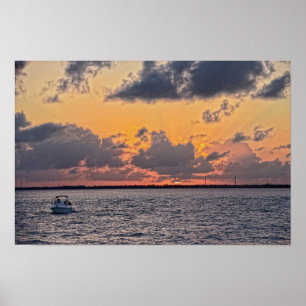 Póster Puesta de sol en Marathon en los Florida Keys
