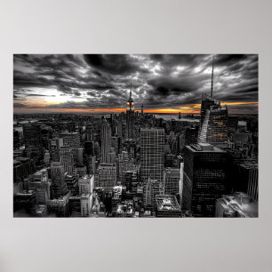 Póster Puesta de sol en Nueva York