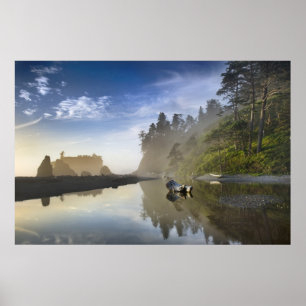 Póster Puesta de sol en Ruby Beach, Parque Nacional Olímp