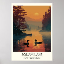 Puesta de sol en Squam Lake New Hampshire