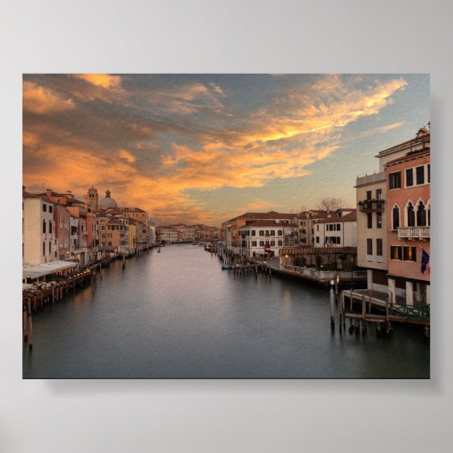 Póster Puesta de sol en Venecia (Frente)