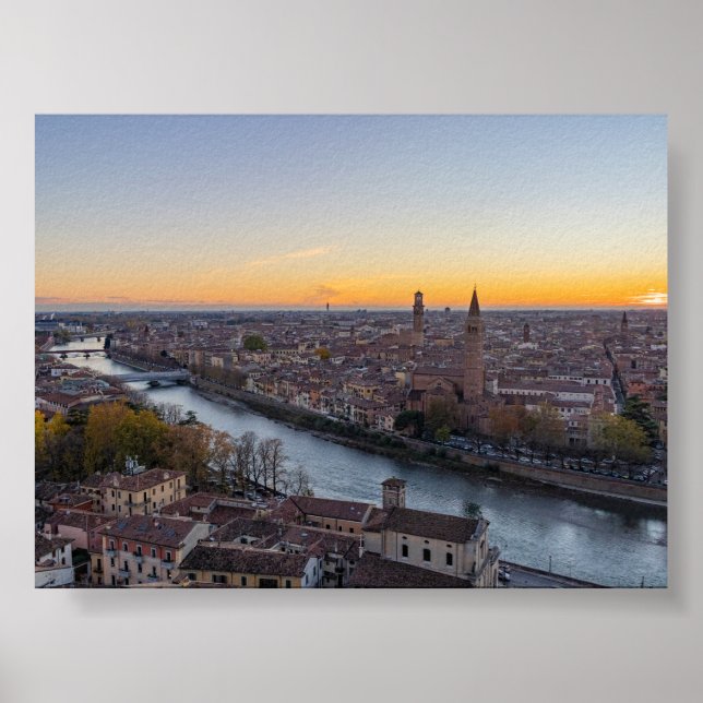 Póster Puesta de sol en Verona (Frente)