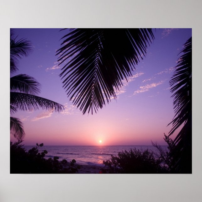 Póster Puesta de sol en West End, Cayman Brac, Islas Caim (Frente)