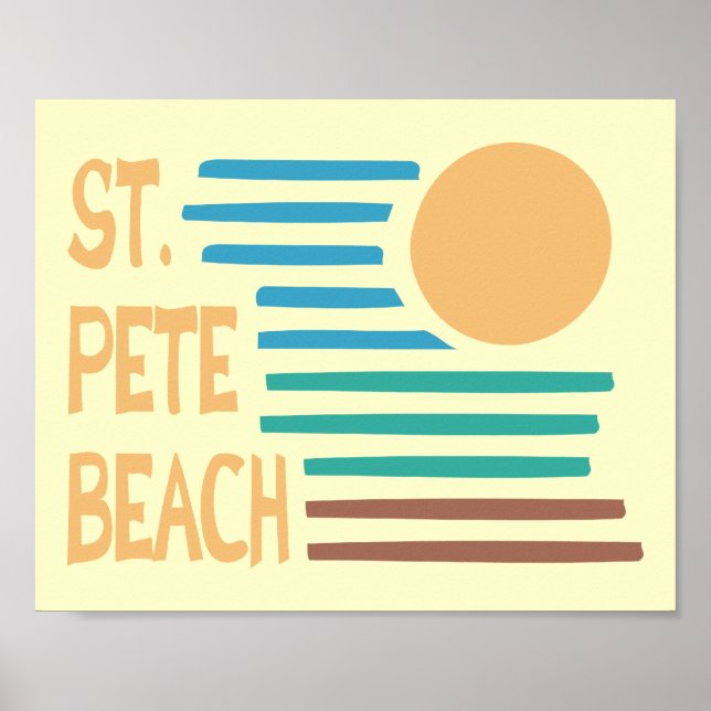 Póster Puesta de sol geométrica en St. Pete Beach Florida (Frente)