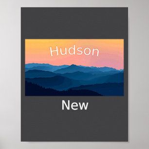 Póster Puesta de sol montañosa de Hudson New Hampshire ci