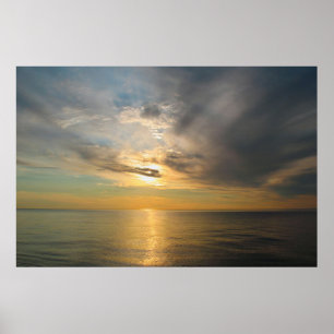 Póster Puesta de sol sobre el lago Superior — The Breaker