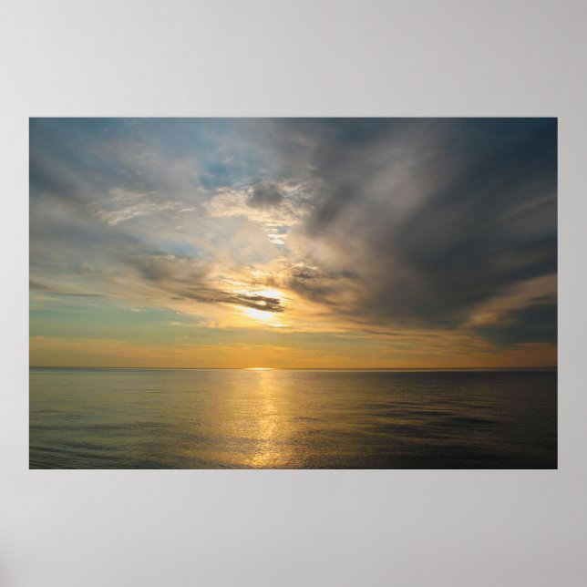 Póster Puesta de sol sobre el lago Superior — The Breaker (Frente)