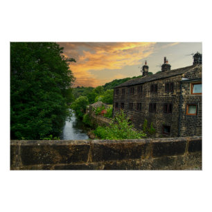 Póster Puesta de sol sobre el puente de Hawksclough, Myth