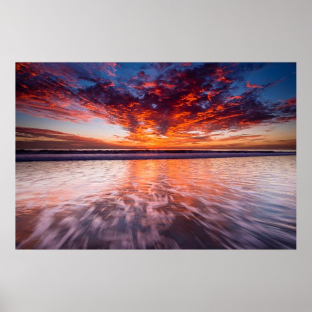 Póster Puesta de sol sobre las Islas del Canal (Frente)