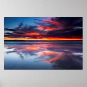 Póster Puesta de sol sobre las Islas del Canal, CA