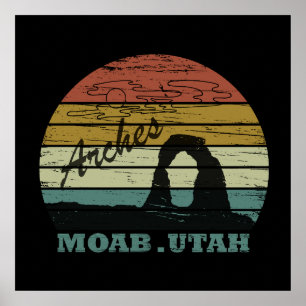 Póster Puesta de sol vintage - Moab Utah - Parque Naciona
