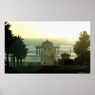 Póster Puesta del sol 36 x de la playa de Hermosa poster