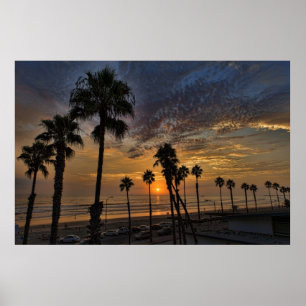 Póster Puesta del sol de la costa