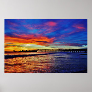 Póster Puesta del sol de la nave del cemento