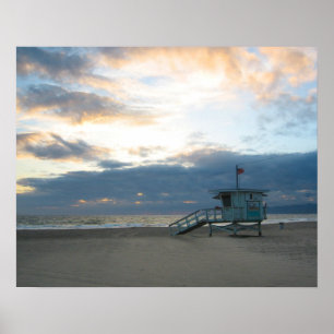 Póster Puesta del sol de la playa de Venecia