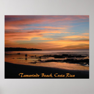 Póster Puesta del sol de la playa del tamarindo, Costa