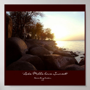 Póster "Puesta del sol de las lacas de Mille del lago "