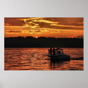 Póster Puesta del sol de Puget Sound